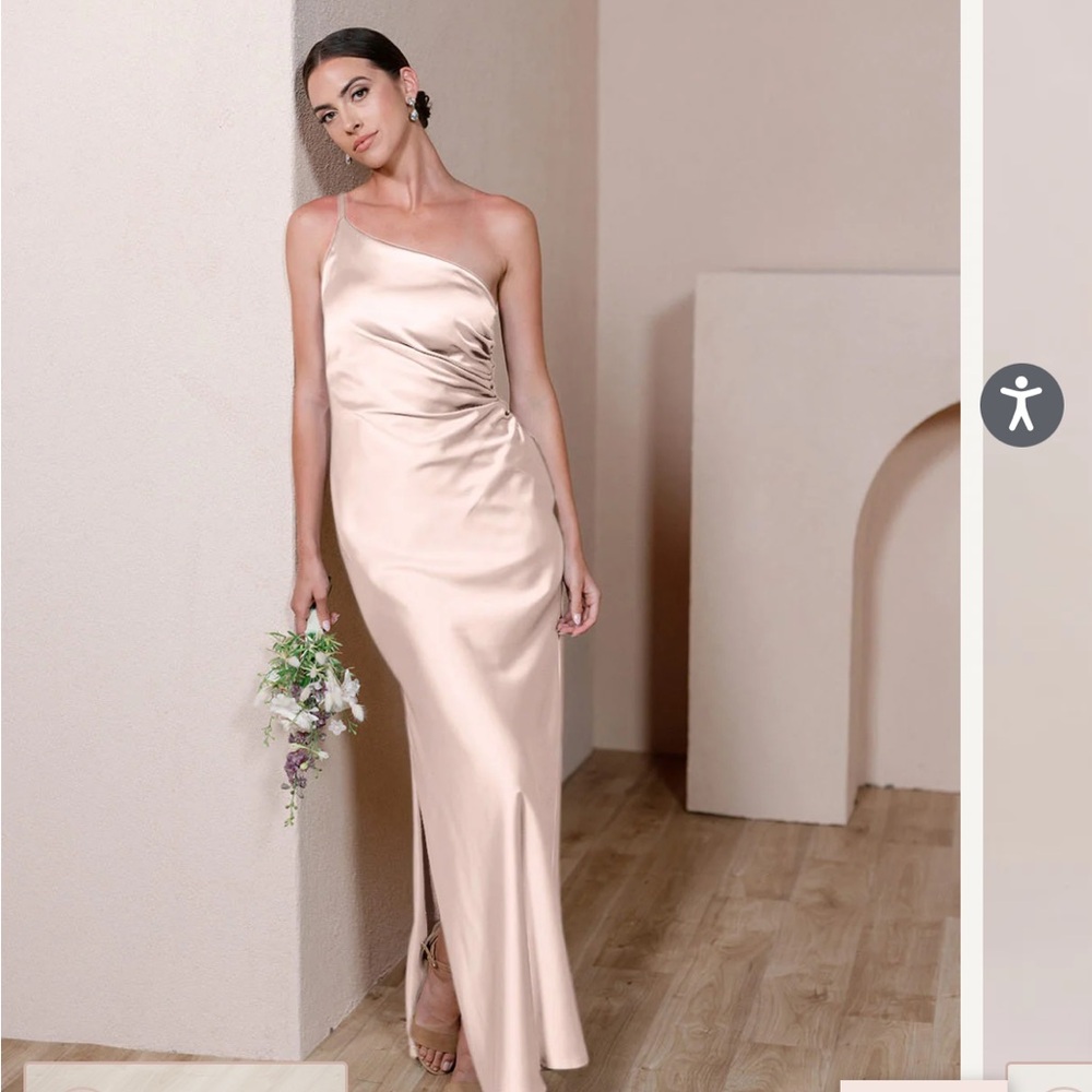 Revelry Jade Satin dress in Blush size 8